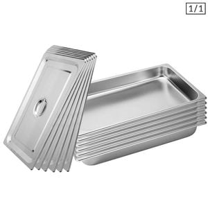 SOGA 6X 1/1 GN Pan 6.5cm With Lid – Stainless Steel