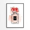 Black Red Perfume Bottle with Flowers Design   Print 100% Australian Made 60 x 90cm   (Poster)
