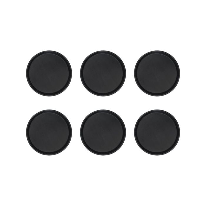 Round Drinks Tray Plastic Non Slip Waiter Serving Drinks Food - 28cm - Pack Of 6