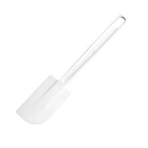 Vogue Rubber Ended Spatula Curved Head White 255mm Commercial Kitchen Utensil