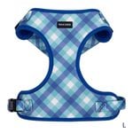 Splosh Frank Barker L Teal Gingham Dog Harness Adjustable 27cm