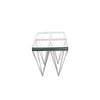Elegant Collections Silver Clear Pyramid Side Table