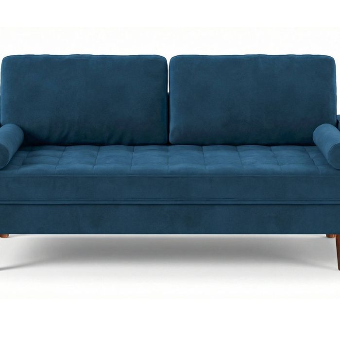 Gyllene 2-Seater Velvet Sofa - Blue
