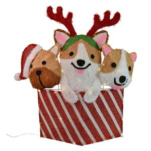 Click 76cm Pre-lit Dogs In Giftbox Decoration