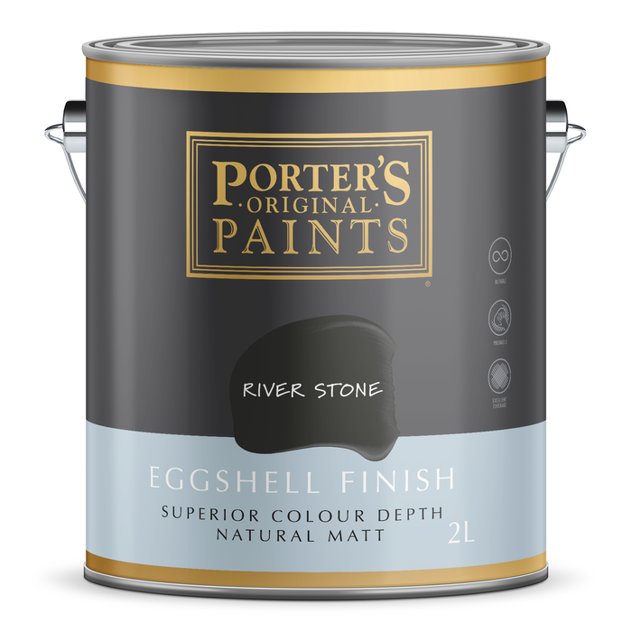 Porter's 2L River Stone Eggshell Finish Broadwall Washable Paint