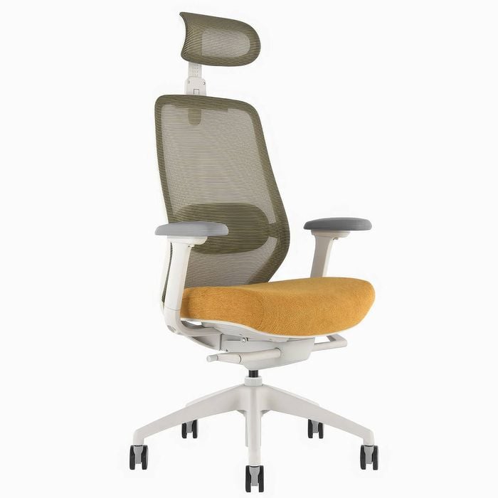 Desky Coilflex Ergonomic Office Chair - Yellow With Headrest