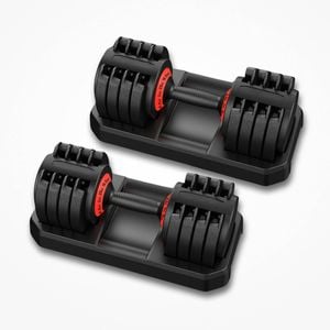 Fitnesslab 2x25kg Adjustable Dumbbells Dumbbell Set Weight Dumbbells Plates 50kg