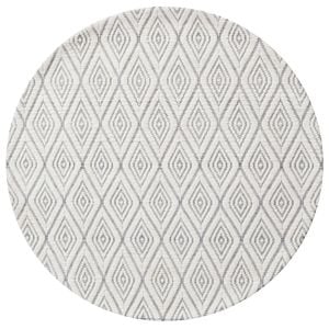 Contemporary Handwoven Wool Rug-Luxury 6408-Ivory Silver-150x150cm