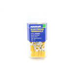 Narva 5-6mm / 5mm (3/16") Yellow Flared Vinyl Insulated Ring Terminal (Eye Terminal) - 14 Pack