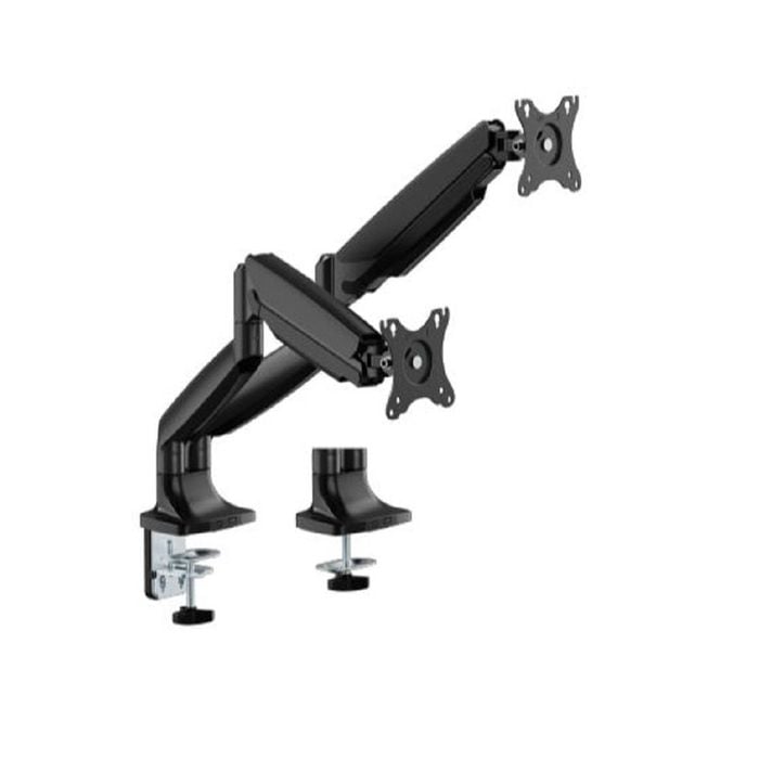 Brateck Dual Screen Gas Spring Monitor Arm For 17"-35" - Matte Black