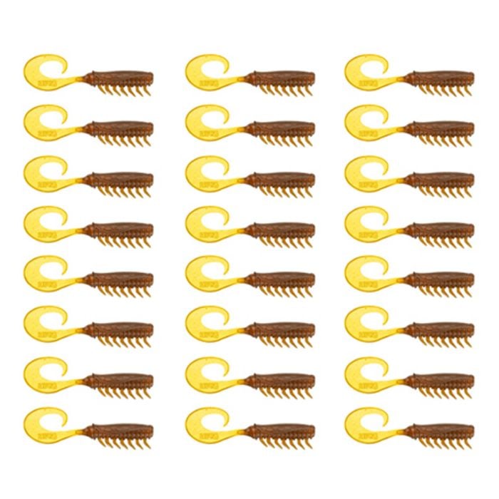 3x 8PK 2.5In Rapala Crush City Soft Plastic Curly Tail Lures - Motor Oil UV