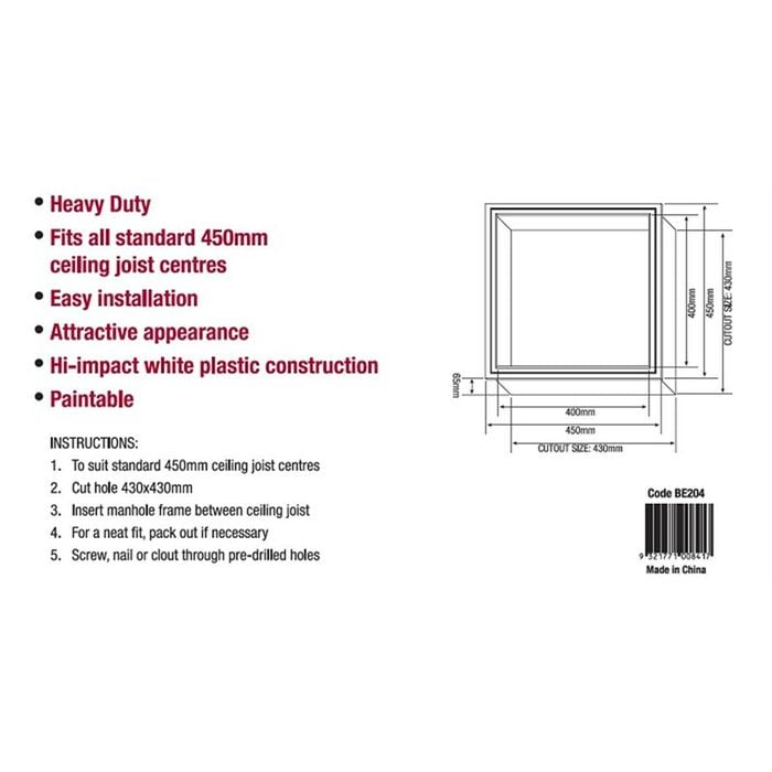 Builders Edge 450 x 450mm Manhole Frame