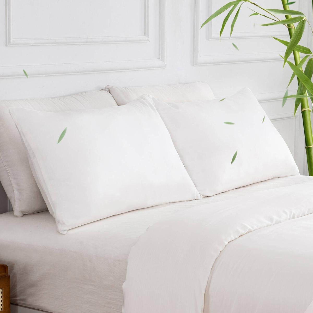 2Pack Bamboo Shredded Memory Foam Bed Pillow Hypoallergenic Soft