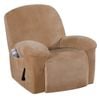Smarcute Velvet Recliner Chair Cover 1 Piece Stretch Plush Sofa Slipcover Tan