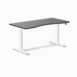 Desky Dual Sit to Stand Dark Bamboo Ergo Edge Desk 1500x750mm White Frame