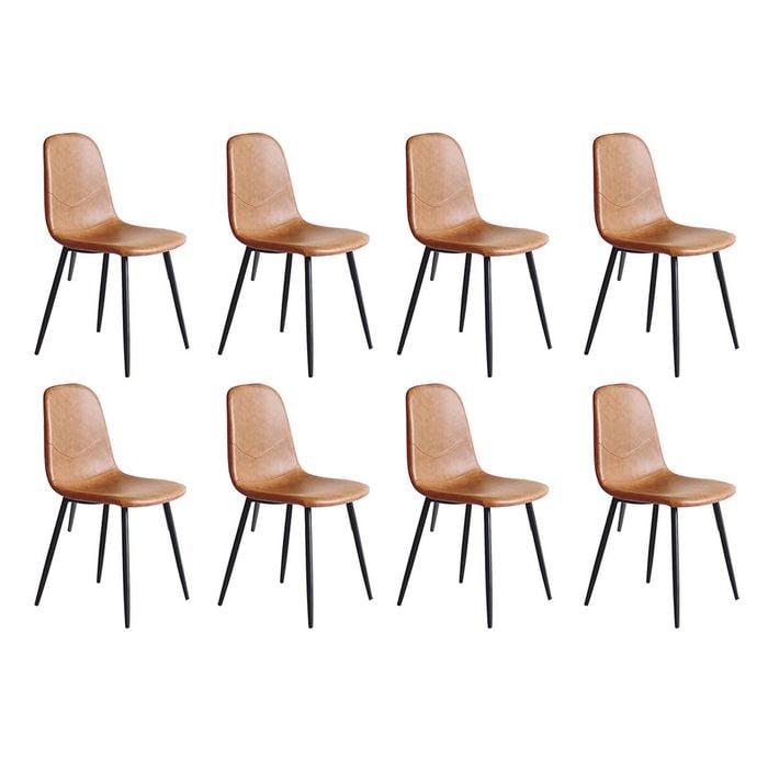 Levede 8Pcs Replica Eames PU Leather Seat dining Chair - Brown
