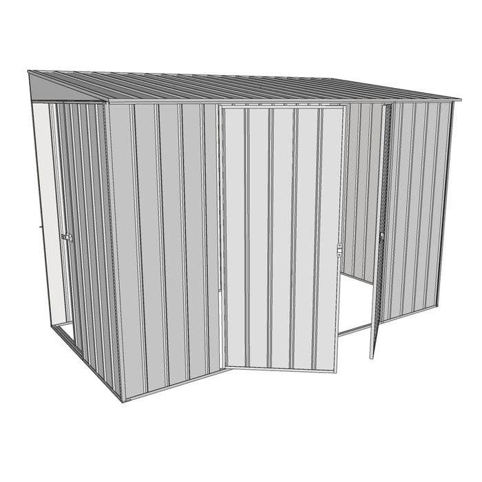 Build-a-Shed 1.5 x 3 x 2m Double Hinged Side Door Skillion Shed - Zinc