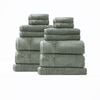 14pc Renee Taylor Aireys 650GSM Zero Twist Towel Set Agave