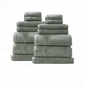14pc Renee Taylor Aireys 650GSM Zero Twist Towel Set Agave