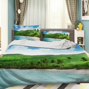 3D Woods Sea 371 Bed Pillowcases Quilt King Single Size