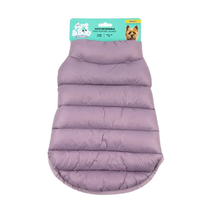Art & Bob 30cm Lilac Small Reversible Puffer Dog Jacket