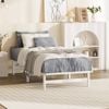 Oikiture Wooden Bed Frame King Single Solid Pine Timber Platform White