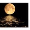 Full Moon Over Cold Night Water  Print 100% Australian Made 120 x 90cm  (Stretched)