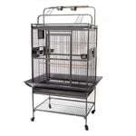 Flyline Grey Palace Play Top Bird Cage Parrot Aviary 13333 Black Vein Play Top Cage