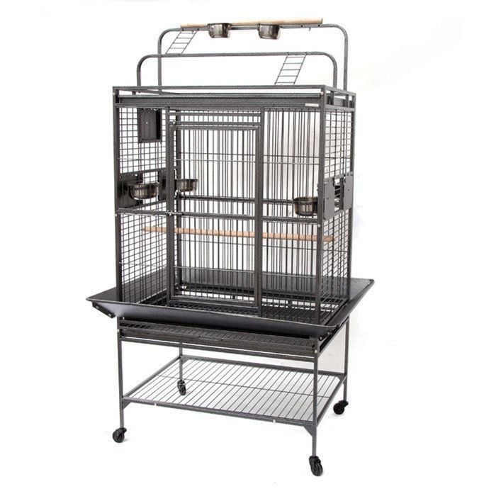 Flyline Grey Palace Play Top Bird Cage Parrot Aviary 13333 Black Vein Play Top Cage