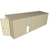 Build-a-Shed 1.5 x 6 x 2m Single Sliding Side Door Skillion Shed - Cream