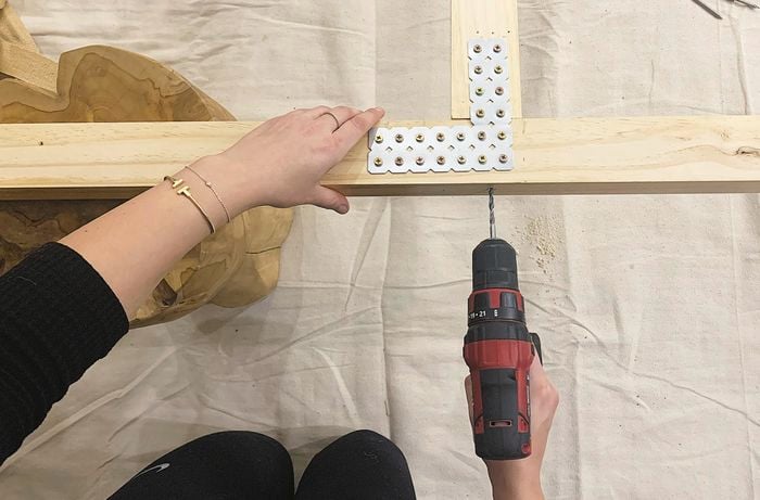 screwing timber together using a drill driver