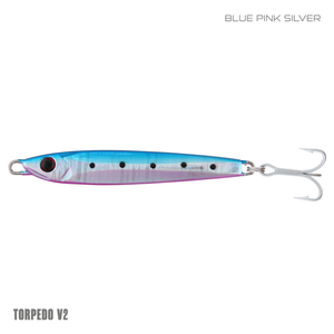 Samaki Torpedo V2 35g Metal Fishing Jig Blue Pink Silver