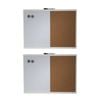 2pk Quartet 58x43cm Magnetic Combo White Board Cork/memo/note Wall Mountable