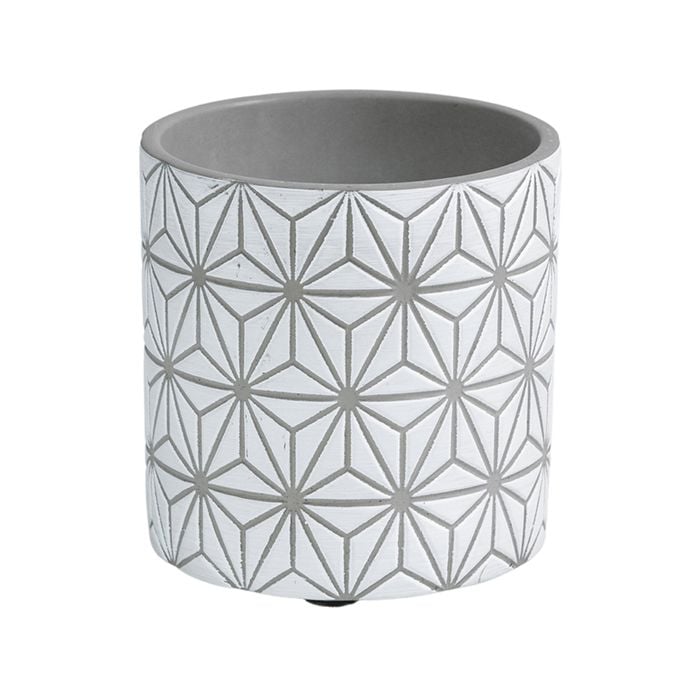 EDEN 11.5cm Grey Geo Indoor Concrete Planter - 115mm