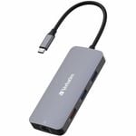 Verbatim USB Type C Docking Station for Notebook - Charging Capability - Memory Card Reader