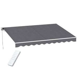 Instahut Retractable Folding Arm Awning Motorised Sunshade 4Mx3M Grey