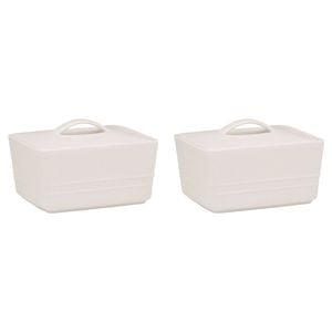 2PK Ecology Signature Porcelain Kitchen Lid Butter Dish 500g