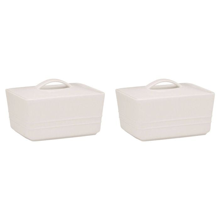 2PK Ecology Signature Porcelain Kitchen Lid Butter Dish 500g