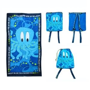Extra Large Beach Towel N Bag Octopus 78 x 162 cm