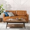 Zinus 3 Seater Sofa Leather Couch - Cognac