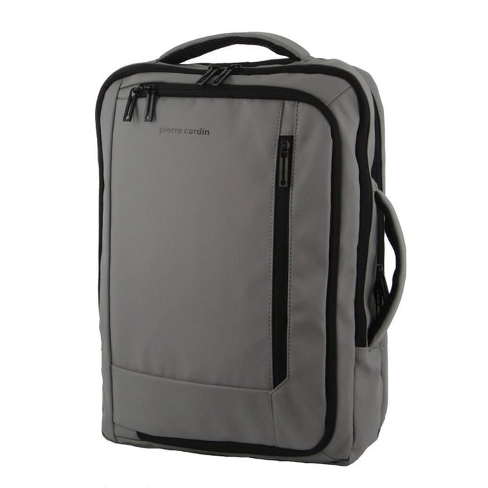 Pierre Cardin Backpack 15" Laptop  Briefcase Built-in USB Port Travel Grey