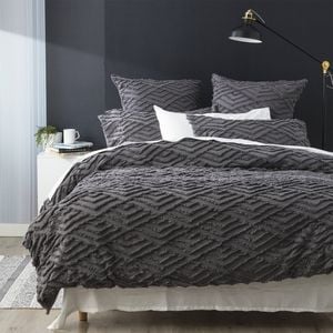 Revive Living Chevvy Chenille VT Wash European Pillow Case Slate