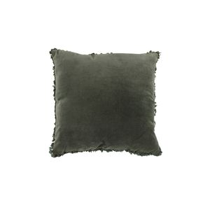 Maine & Crawford Maci 50x50cm Velvet Ruffle Edge Cushion Pillow Decor Deep Sage