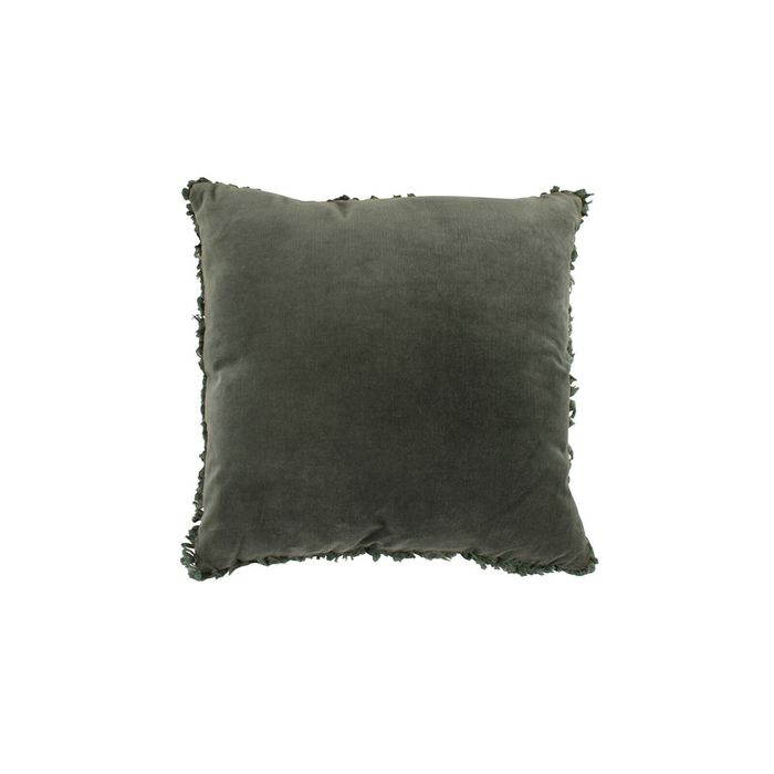 Maine & Crawford Maci 50x50cm Velvet Ruffle Edge Cushion Pillow Decor Deep Sage