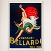 Galrie Bellardi Vermouth 1927 Vintage Advertising Poster Classic Art for Home Decor, Wood Frame, A3 30 x 42cm (12 x 16inch)