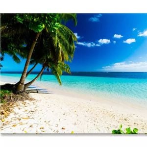 Palm Trees Ocean Beach Samoa  Print 100% Australian Made 90 x 60cm  (Stretched)