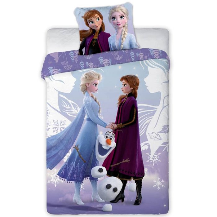 Disney Frozen Sisters Purple Cotton Quilt Cover Set - Single Bed Size