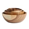Anygleam Natural Wood Medium Acacia Wood Salad Soup Bowl Food Kitchen Tableware
