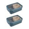 2pk Melii 3 Compartment Bento Lunch Box W/ Removable Insert Blue Mint 1.25l