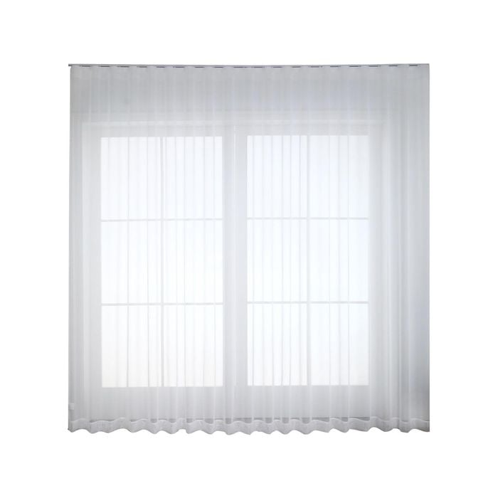 Windoware 220 x 280cm White Coco Sheer S-Fold Curtain - 1 Pack - 220 x 280cm